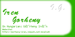 iren gorheny business card